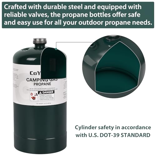 CoYlBod Propane Tank, 1LB Propane Cylinder Tank 3 Pack - Propane Replacement Fuel Cylinder - Safe and Legal Option - DOT Compliant-16 oz - Thumbnail 3