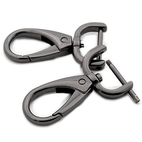 4 PCS Detachable Swivel Hooks Snap Hook, Heavy Duty Metal Push Gate Swivel Lobster Clasp Keychain Clip Purse Making Accessories (Gunmetal,3/5