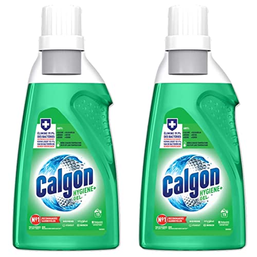 CALGON Lot de 2 Gels Hygiène Plus Anticalcaire Nettoyant pour Lave-linge - 750 ml