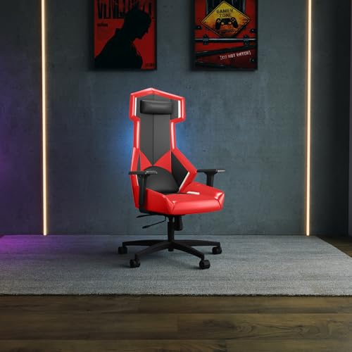 Image of Interio by Godrej Venox High Back Synthetic Leather Ergonomic Gaming Chair (Red) 1-Year Warranty, 3D Armrest, Magnetic Lumbar and Headrest Adjustable