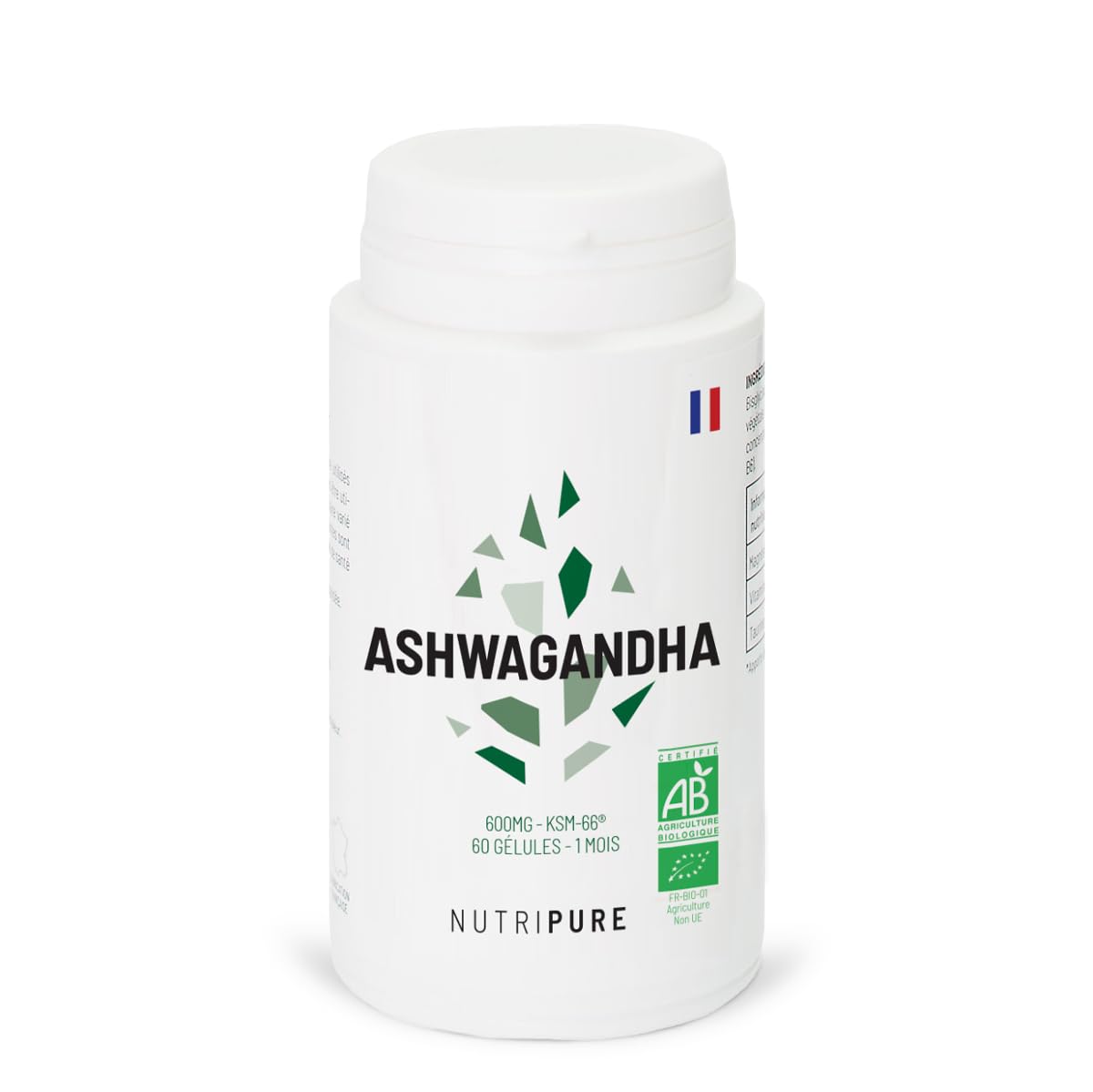 Nutripure | Ashwagandha Bio KSM66® | Plante Adaptogène de l'Ayurvéda | Vegan | C