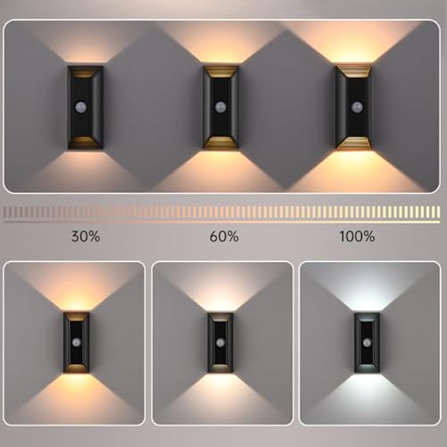 LED aplique de pared con sensor de movimiento y mando regulable USB recargable para interior 5