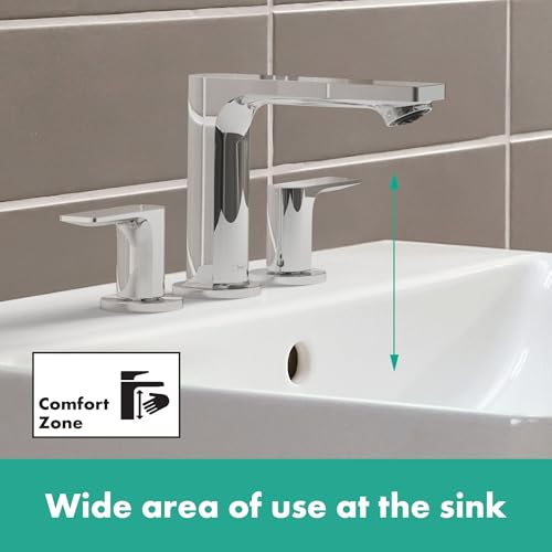 hansgrohe Rebris E Contemporary 2-Handle 3-Hole 5-inch Tall Bathroom Sink Faucet in Brushed Nickel, 72532821 thumbnail 3
