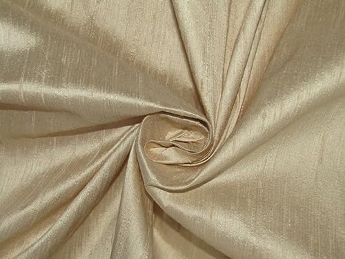 Tissu Dupioni 100% pure soie beige de 137 cm de large au mètre