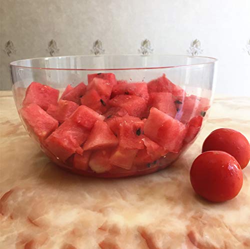 Qxbekmor Large Acrylic Salad Bowls And Serving Bowls, Great For Serving Salad, Popcorn, Chips, Dips, Condiments, Break-Resistant 2 Pack Clear 146 Oz #TOP4