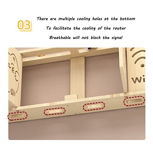 Boîte de rangement routeur WiFi murale en bois avec aération - 6