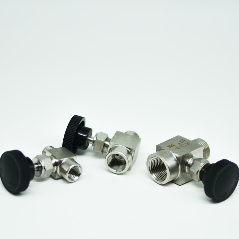 KNvss 1/8" 1/4" 3/8" 1/2" BSP NPT Male to Female Needle Valve Crane 304 Stainless Steel Flow Control Water Gas Oil Propane (Size : 1/2", Color : NPT)
