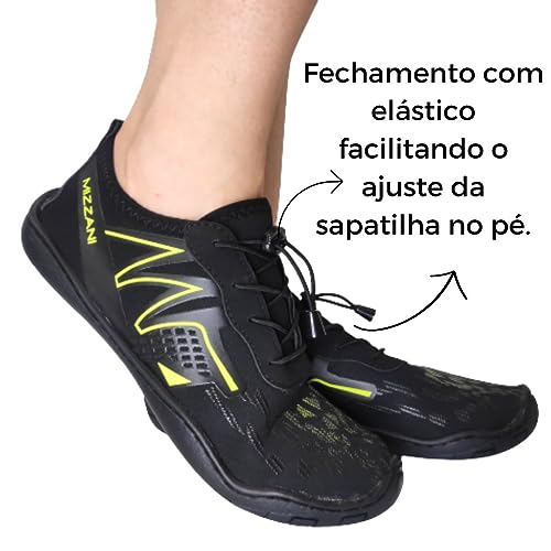 Sapatilha Aquática Neoprene Feminina Masculina de Pesca Cor:Preto+Verde;Tamanho:41;Gênero:Unissex