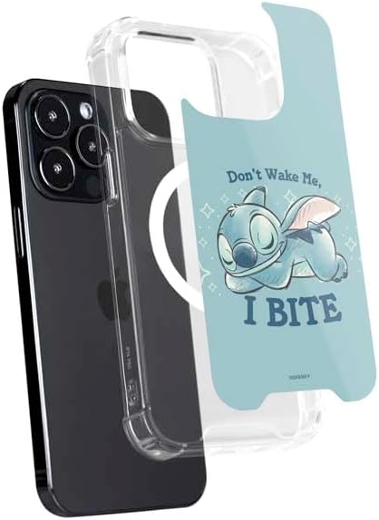 Skinit Phone Case Compatible with MagSafe iPhone 16 Pro - Officially Licensed Disney Lilo and Stitch Dont Wake Me I Bite Design