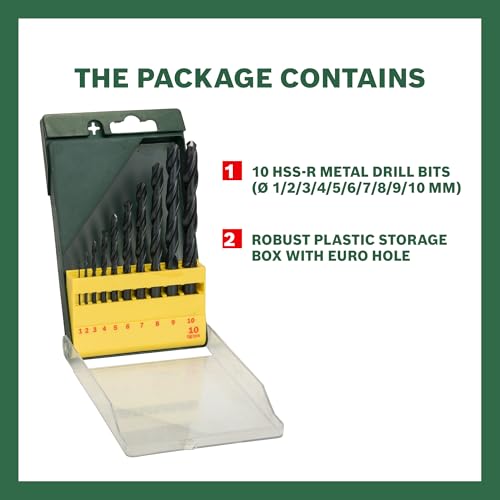 Bosch 2607019442 Metal Drill Bit-Set of Hss-R 10 Pcs