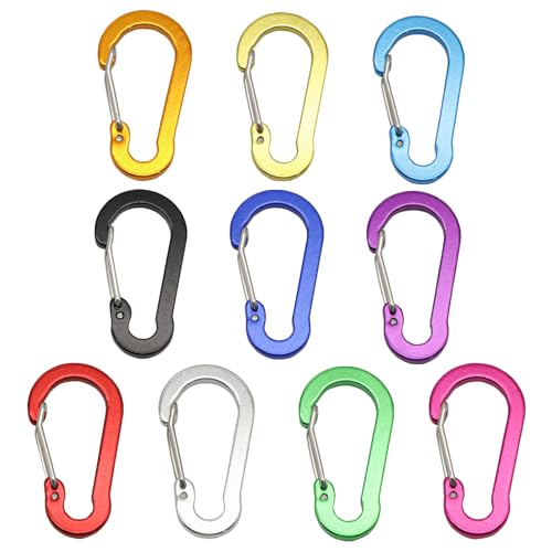 10 Stück Karabinerhaken Klein,Karabiner Schlüsselanhänger Kleine,Mini Karabiner Klein,Bunt Carabiner Aluminium,Karabinerhaken Schlüsselanhänger Metall,Für Rucksack Lanyard Outdoor Camping Wandern