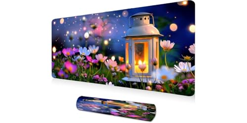 Mouse pad gamer fleurs papillons idée cadeau idéale pour bureau de gamer