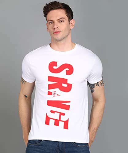 Image of Urbano Fashion Men's Graphic Printed Round Neck Half Sleeve Slim Fit Cotton T-Shirt