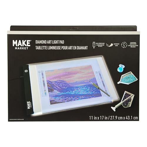 Make Market Light Pad, Adjustable Diamond Art LED, White/Black, 11