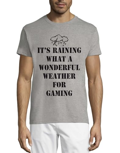 T-shirt pour homme Gris en coton à col rond idéal pour le gaming