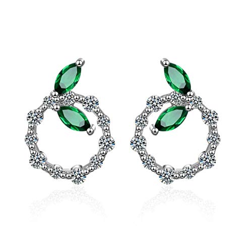 Pendientes de hoja exquisitas joyas con diamantes de imitación