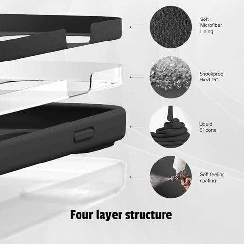 Image of LIRAMARK Liquid Silicone Soft Back Cover Case for OnePlus 13R 5G| Soft Micro-Fibre Lining Inside | Camera Protection Bump (Black)