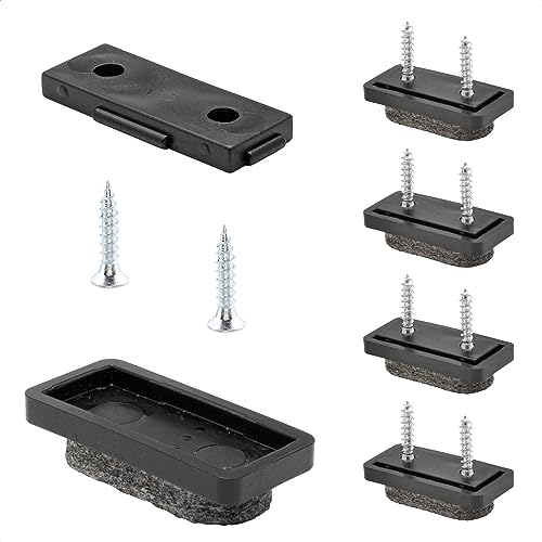 Wagner QuickClick Filzgleiter Stuhlgleiter 16tlg Set zum Anschrauben - 4X Basis + 8X Schraube + 4X Gleitaufsatz austauschbar - Wollfilz Ultrasoft - Einsatz 32 x 15 mm - Made in DE - 15782800