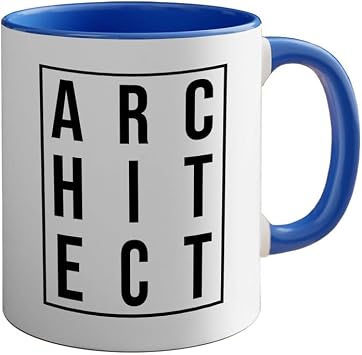 Architect Two Tone Blue Edition 11oz - A R C H I T E C T - Interior Designer Architectur Contractor Drafter Civil Engineering Student Teacher Home Living Family