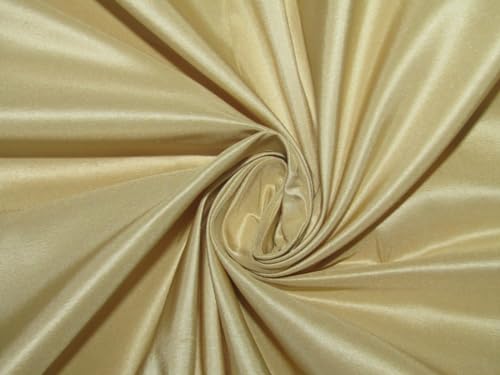 100% Pure Silk Taffeta Fabric Light Gold Color 58