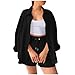 Two Piece Sets for Women Going Out Womens Loungewear Matching Oversized Long Sleeve Shirts and Shorts Resort Wear for Women 2025 Conjuntos De 2 Piezas para Mujer Womens Beach Fashion Black XL
