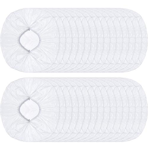 Boao Hair Processing Caps Clear Disposable Shower Caps Plastic Bath Elastic Caps for Water-proof Use or Hair Salon