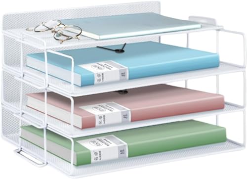 書類トレー ファイルラック A4 レターケース 書類収納ボックス 書類整理 卓上収納ラック レタートレー 組み立て式 縦置き デスク書類ラック 小物入れ 書類棚 書類ラック 書類ケース 新聞/雑誌/A4ファイル/フォルダー/書類収納 ペン立て付き オフィス