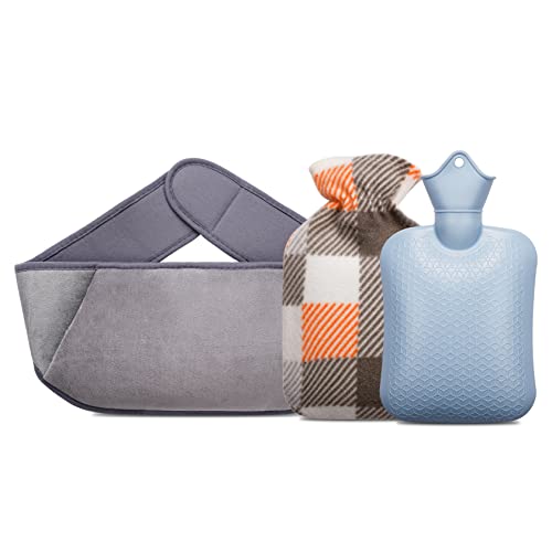 Dametay Wärmflasche mit Weichem Bezug 1L Wärmflasche BPA Frei Heißwasserbeutel für Nacken und Schulter Taille Beine Cover