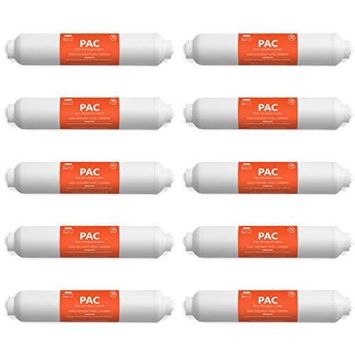 Express Water – 10 Pack Post Activated Carbon Water Filter Replacement – 5 Micron – 10 Inch – Under Sink And Reverse Osmosis System #TOP21