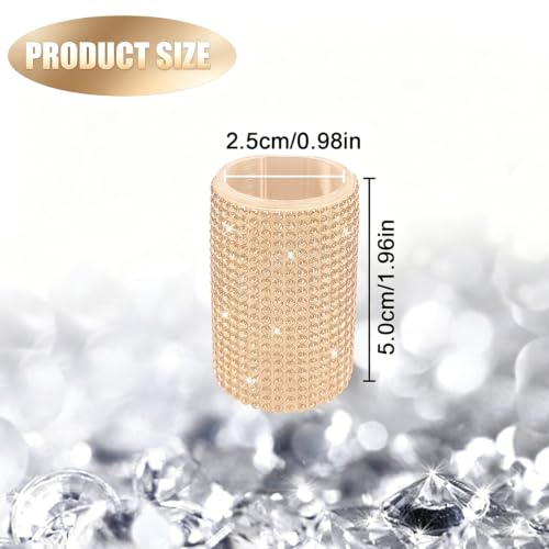 Image of Upright Car Chapstick Holder, Bling Insulating Lip Balm Holder,Rhinestone Car Accessories for Women Interior ,Suitable for Most Vehicles. (Champagne Gold)