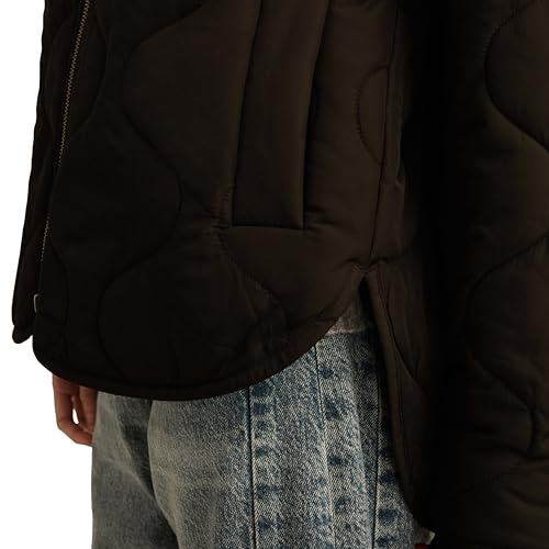 Lucky Brand Women's Quilted Jacket with Ribbed Collar4