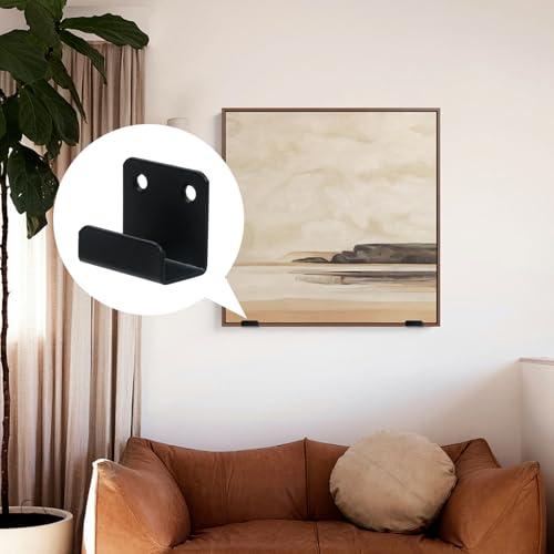 Image of Coshar 20pcs Heavy Duty Wall Mount Bracket Hook Fastener J Shaped Hook Hanger for Ceramic Tile Display and Mirror Picture Frame Fixing - Black (Inner Width 21mm)