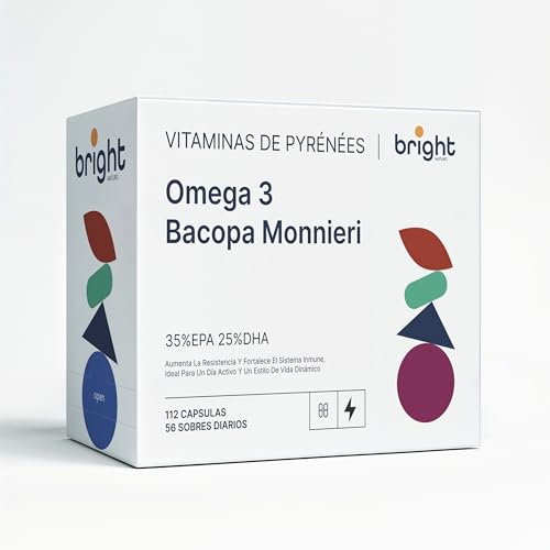 Omega-3 Y Bacopa Monnieri + L-Tirosina + Cafeína – NOOTRÓPICO, Mejorar la memoria, la concentración, el rendimiento cognitivo, la energía y el estado de ánimo. | Para 2 Meses (56 Dosis Diarias)