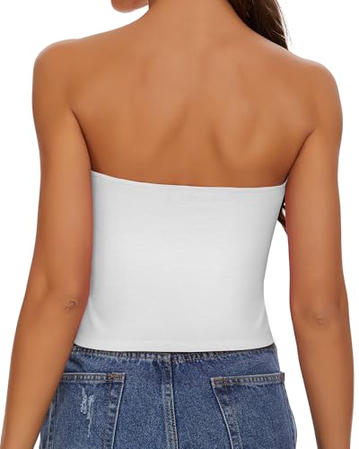 Image of Summer Tube Tops Basic Crop Tops for Women Strapless Tank Casual Tunics Sexy Short Shirts 2026
