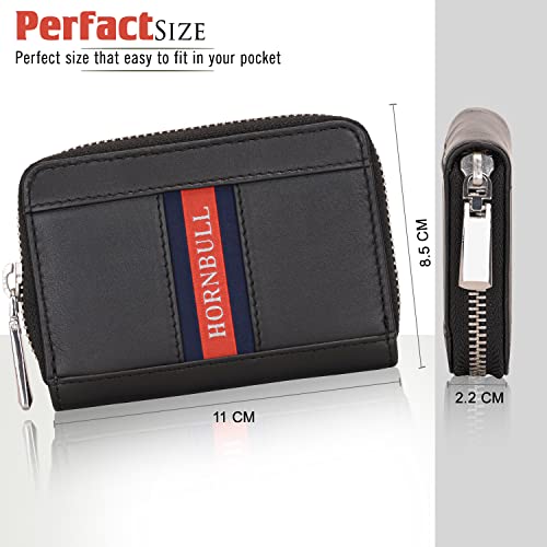 Image of HORNBULL Dixon Black RFID Blocking Leather Wallet for Men | Vertical Credit Debit Card Holder