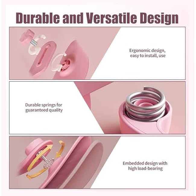 360¡ã Rotation Thigh Master Thigh Exerciser, Inner Thigh Exerciser Equipment for Women with Three-Gear Adjustment, Pelvic Floor Muscle Repair Trainer Kegel Exercise, Pink