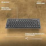 Unykach KB302 Mini Ultra płaska klawiatura - 83 klawisze, cicha membrana, uniwersalna, kompaktowa konstrukcja, matowa czerń, złącze USB, układ QWERTY hiszpański
