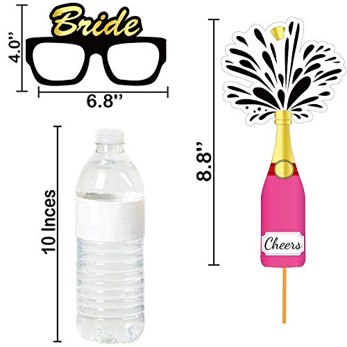 Image of WOBBOX Bachelorette Party Photo Booth Props for Bride & Groom, Bridal Shower Props, Bachelorette Party Decoration, Bride to be Party Decorations Items- Red and Black