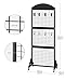 CHOEZON 2 Packs Grid Wall Panel 5.7' x 2' FT Grid Display Rack with Wheels, Movable Gridwall Display Stand with 8 S-Shaped Hooks and 8 Garment Hooks, Floorstanding Wire Grid Rack, Black TCJ17P2BB