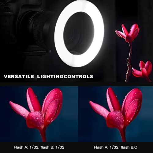 Godox Mf-R76 Macro Led Ring Flash Light,76Ws Speedlite Dual-Flash Tubes With 2600Mah Li-Ion Battery& 8Pcs Adapter Rings Compatible For Canon Nikon Pentax Olympas Fuji Cameras And Most Of The Lenses #TOP1