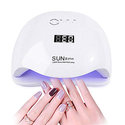 UV LED Lampe für Gelnägel, Upgraded 120W Nageltrockner für Gel Nagellack, Auto-Sensor Aushärtelampe mit 4 Timer Einstellungen, Nagelwerkzeuge für Fingernagel und Zehennagel Cover