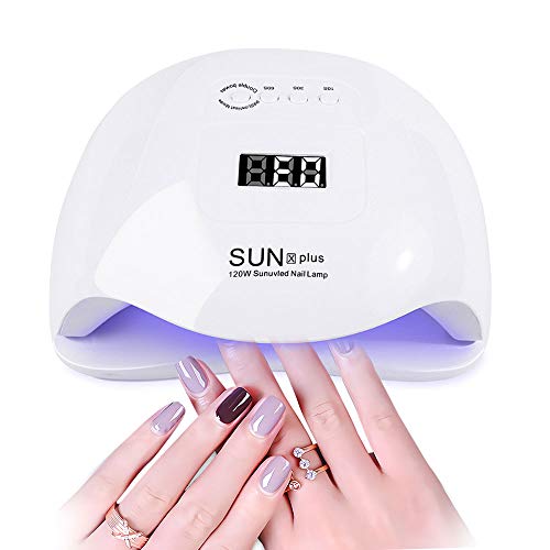 UV LED Lampe für Gelnägel, Upgraded 120W Nageltrockner für Gel Nagellack, Auto-Sensor Aushärtelampe mit 4 Timer Einstellungen, Nagelwerkzeuge für Fingernagel und Zehennagel