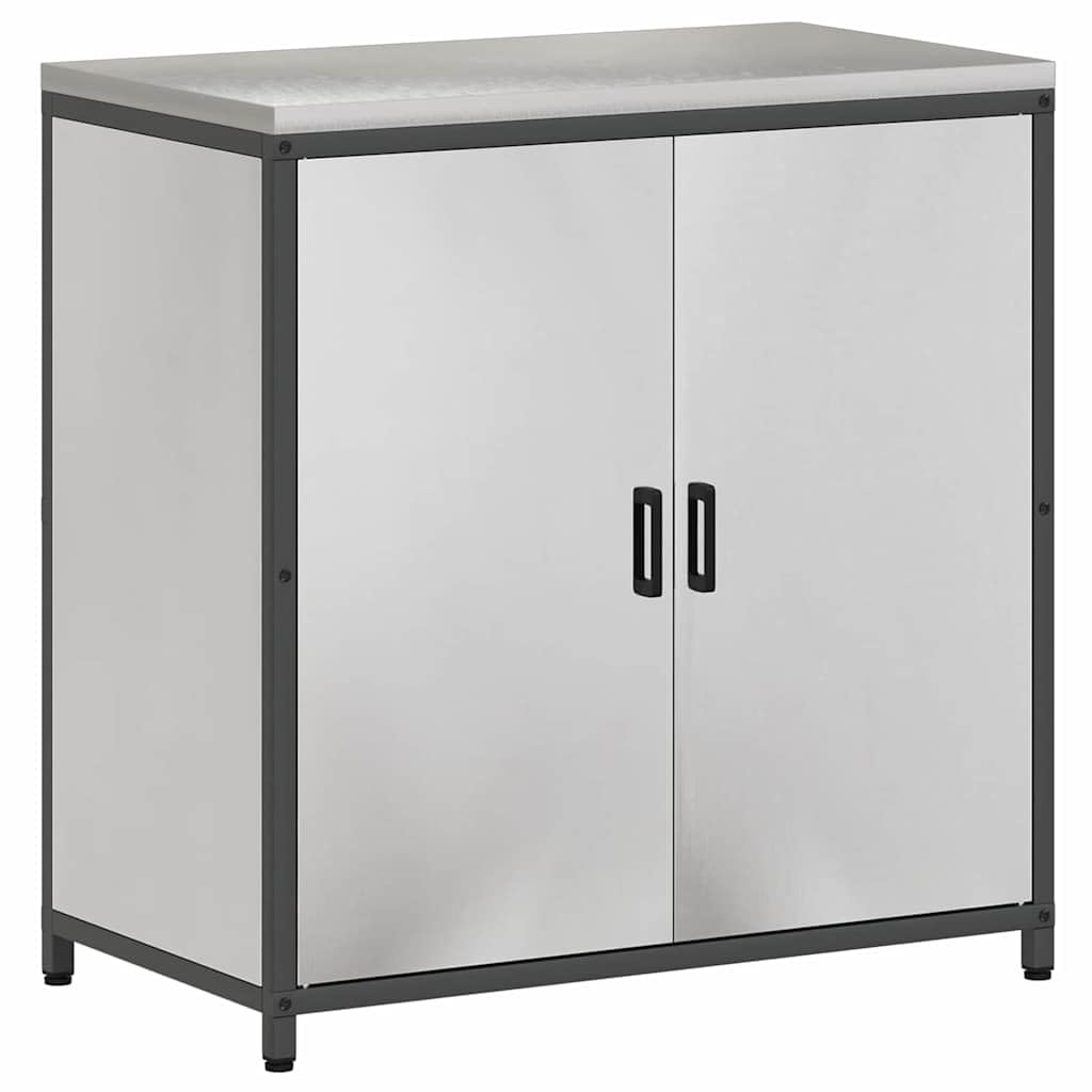 HATTEM - Juego de almacenamiento para cocina (2 piezas, acero inoxidable, 4 estantes, armario de cocina, aparador, armario auxiliar, espacio para comedor y cafetería
