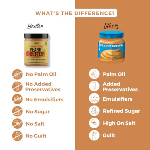 Image of Banter Homemade Goodness With Classic Peanut Butter - 100% Natural, Unsweetened, No Added Oil Or Sugar, Perfect For Peanut Lovers! - 450 Gram