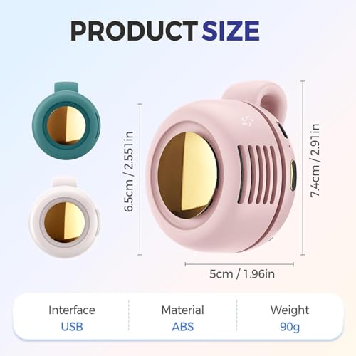 Mini ventilador de cuello sin aspas ajustable para combatir el calor de forma silenciosa 3