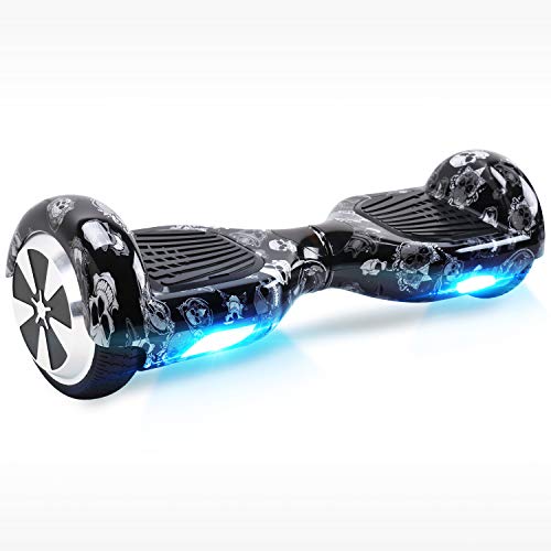 Hoverboard, 6.5" Self Balancing Scooter mit Starker Dual Motor - LED Lights Elektro Scooter, Self Balance Scooter für Kinder (Skull)