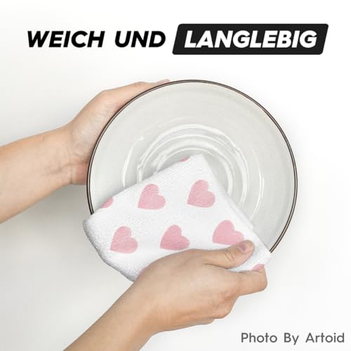 Artoid Mode Amor Corazón Hogar Sweet Home Toallas de Cocina Día de San Valentín Paños de cocina, 42 x 65 cm Temporada Primavera Decoración Toallas Juego de 2 - imagen 4