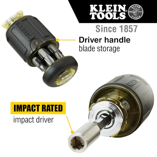Klein Tools 85515 3-Piece Multi-Bit Impact Screwdriver Set with 8-in-1 Stubby, Mini Ratchet and 4-in-1 Electronics Screwdriver by KLEIN TOOLS - Image 5
