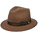 Produktbild LIERYS Patterson Traveller Wollhut Damen/Herren - Made in Italy - Aus Wollfilz - Handmade - Breite Krempe (ca. 5,5 cm) - Unifarbener Outdoorhut mit Ripsband - Filzhut Herbst/Winter braun 60 cm