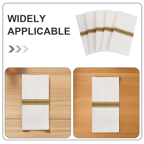 Serviettes de table jetables LABRIMP papier blanc pré-pliées pour éviter le pliage manuel